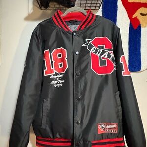 Crooks & Castles Black and Red GOAT Varsity Jacket
